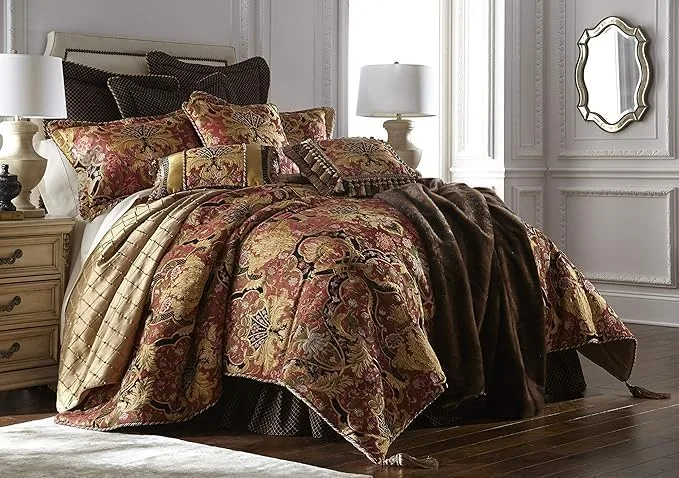 austin horn classics ashley 3 piece luxury duvet set king comforter pillow shams soft polyester elegant design premium quality bedding